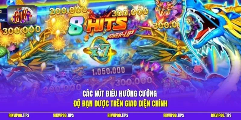 Các nút điều hướng cường độ đạn dược trên giao diện chính